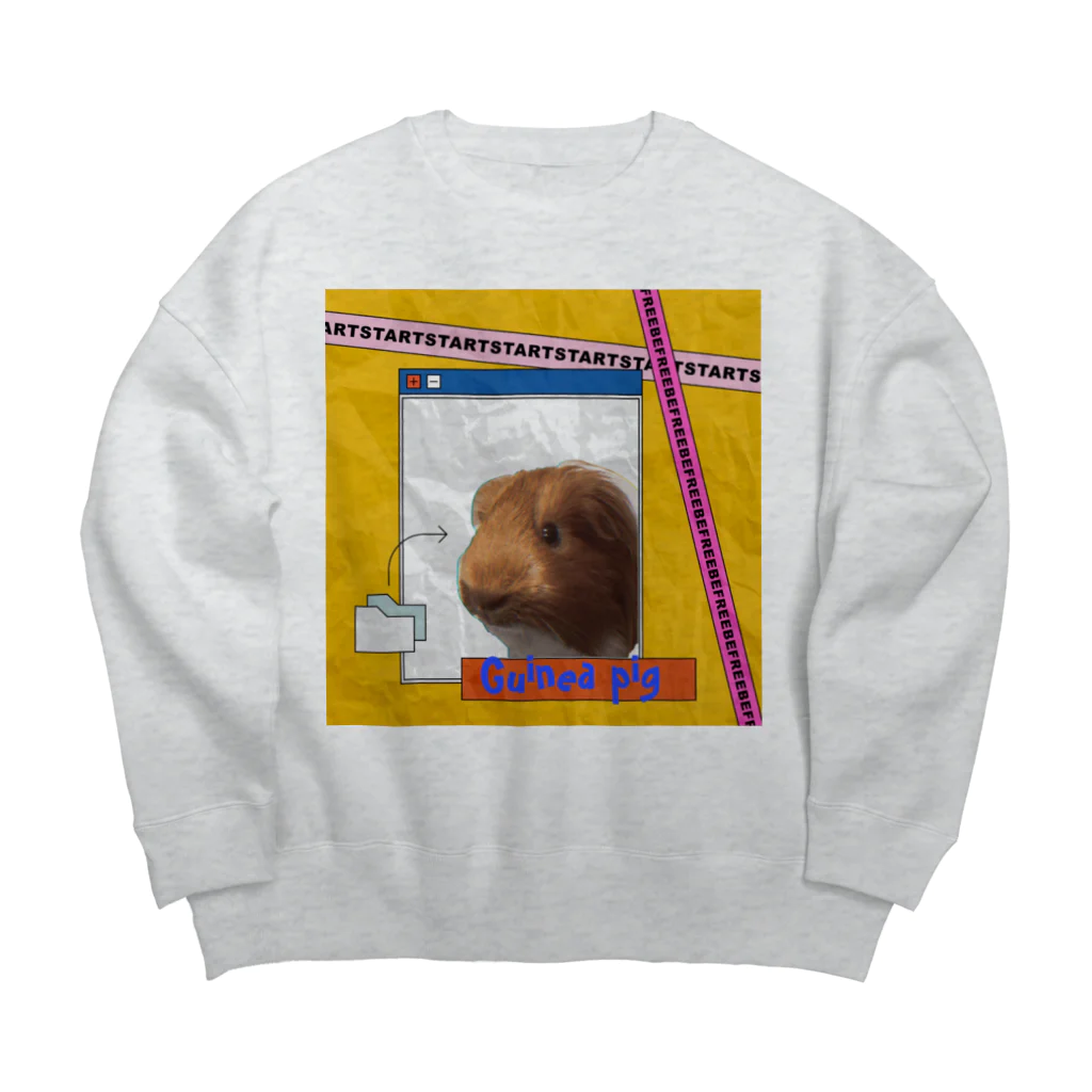 わいわいもるもっとのアメリカンなモルモット Big Crew Neck Sweatshirt