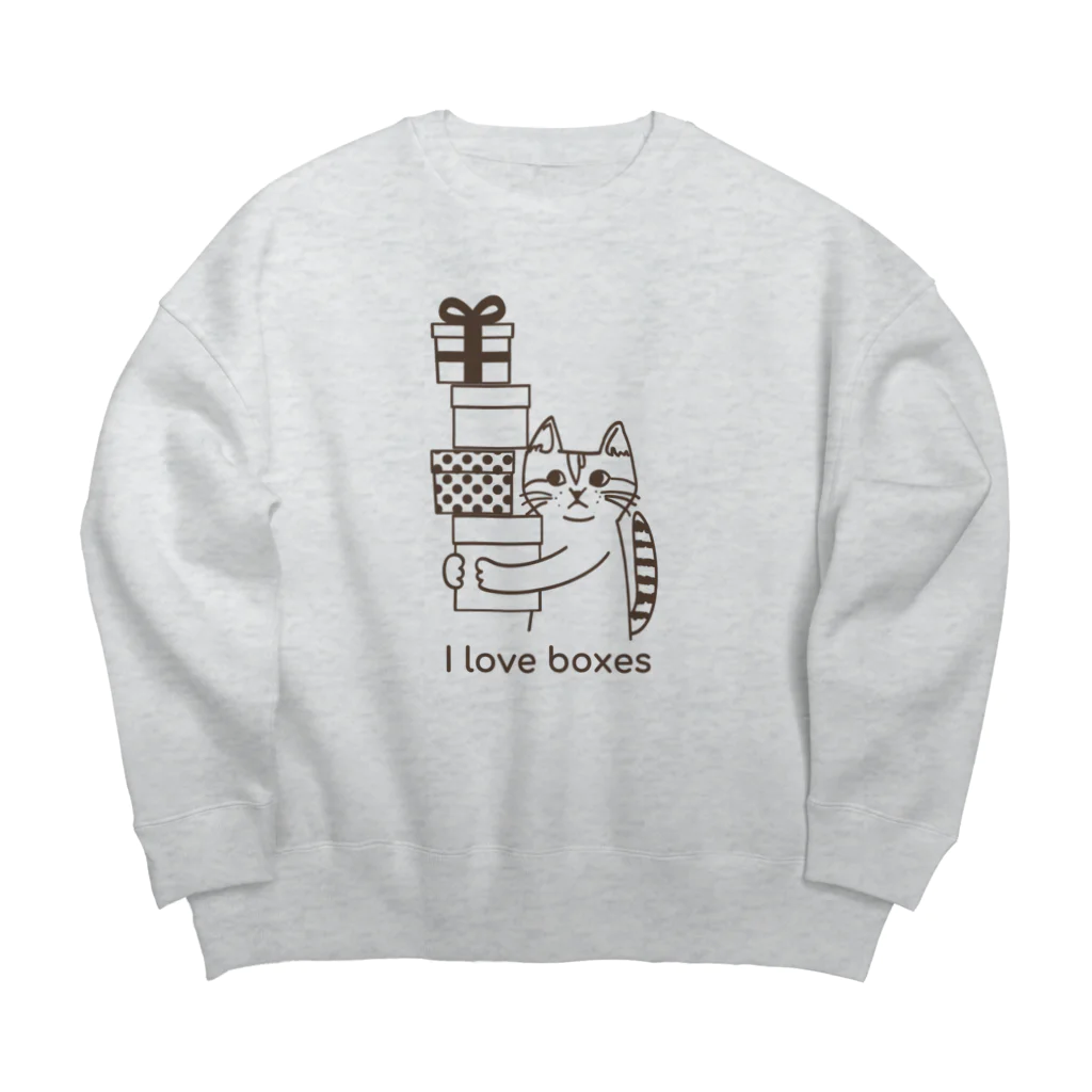 mapechiのトラネコしまお、箱がお好き Big Crew Neck Sweatshirt