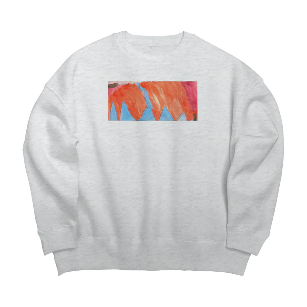 息子とわたしの6さい秋の絵 Big Crew Neck Sweatshirt