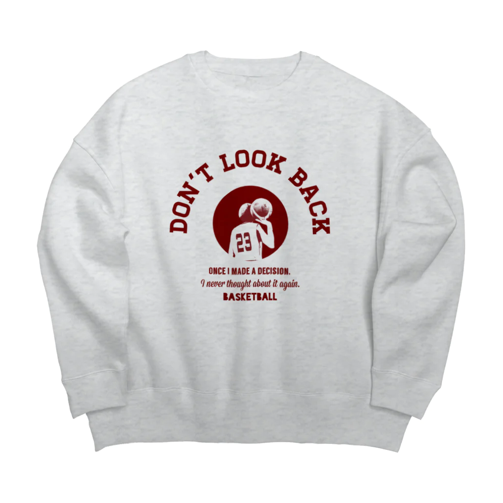 Basketball-boosterの「DON'T LOOK BACK」カレッジロゴ赤系 Big Crew Neck Sweatshirt