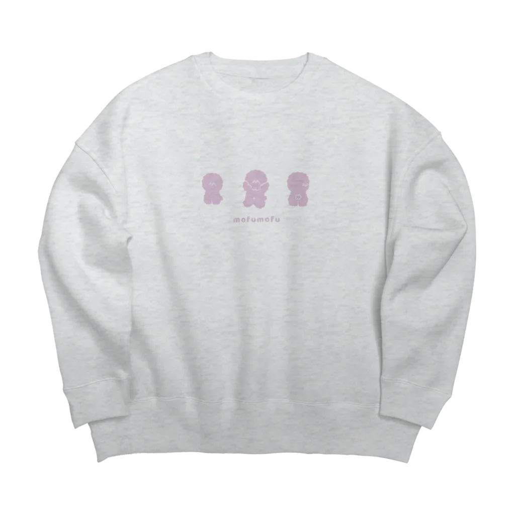 BichonFrizedesu.のmofumofu!(ピンク) Big Crew Neck Sweatshirt