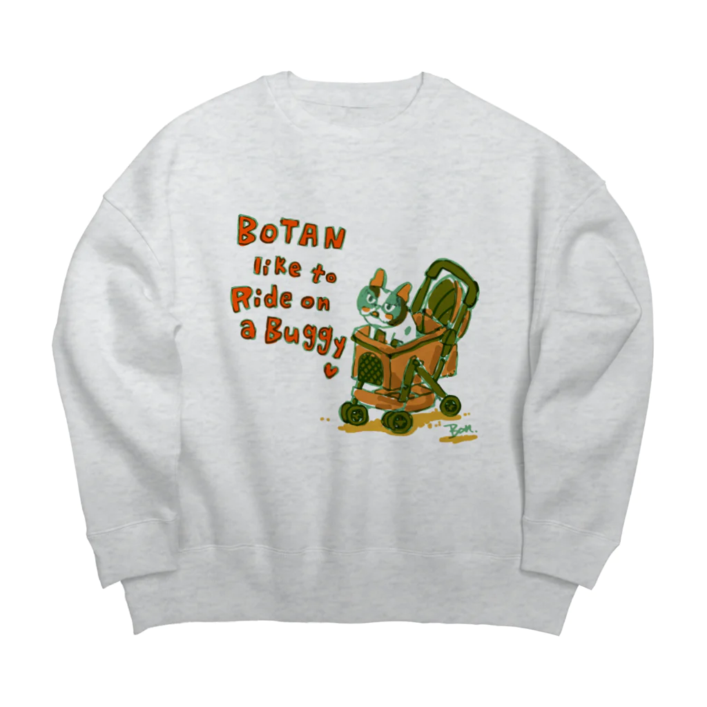 ボンボヤージュショップのバギーなボタン Big Crew Neck Sweatshirt