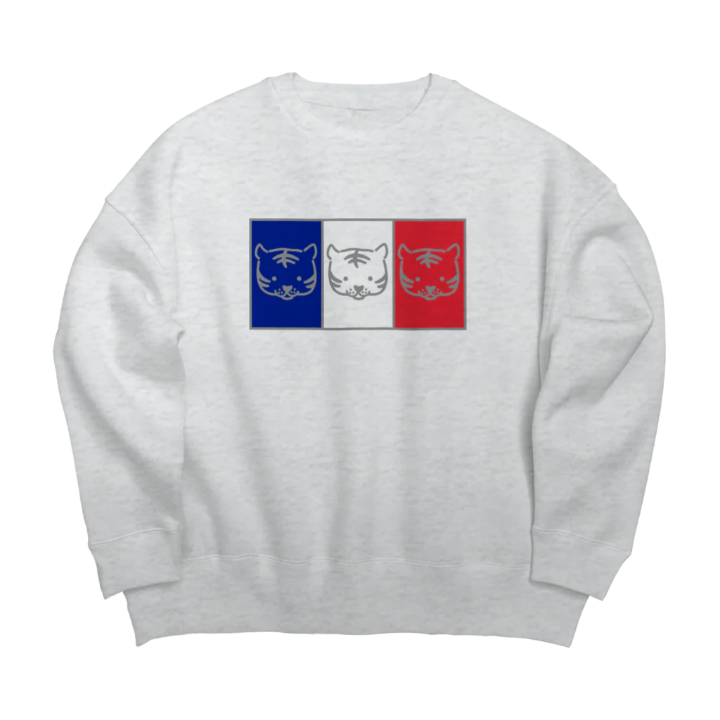 ハナのお店のトリコロールなトラ Big Crew Neck Sweatshirt