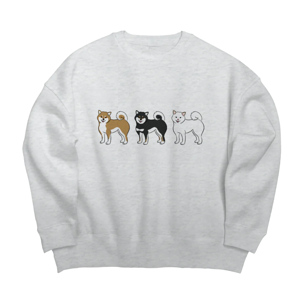 chippokeの赤柴＆黒柴＆白柴 Big Crew Neck Sweatshirt