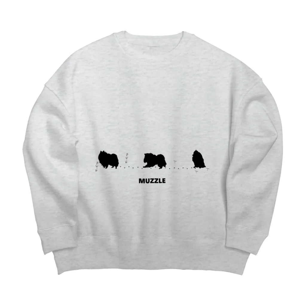 -White dog muzzle's shop-のWhite dog Silhouette collection Big Crew Neck Sweatshirt