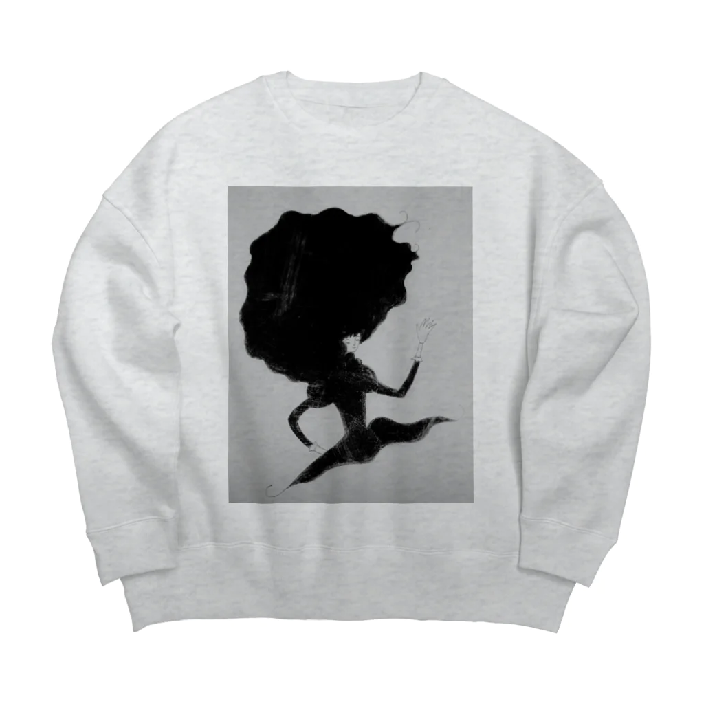 西川潤子(旧姓庄司潤子)のよこたわる人 Big Crew Neck Sweatshirt