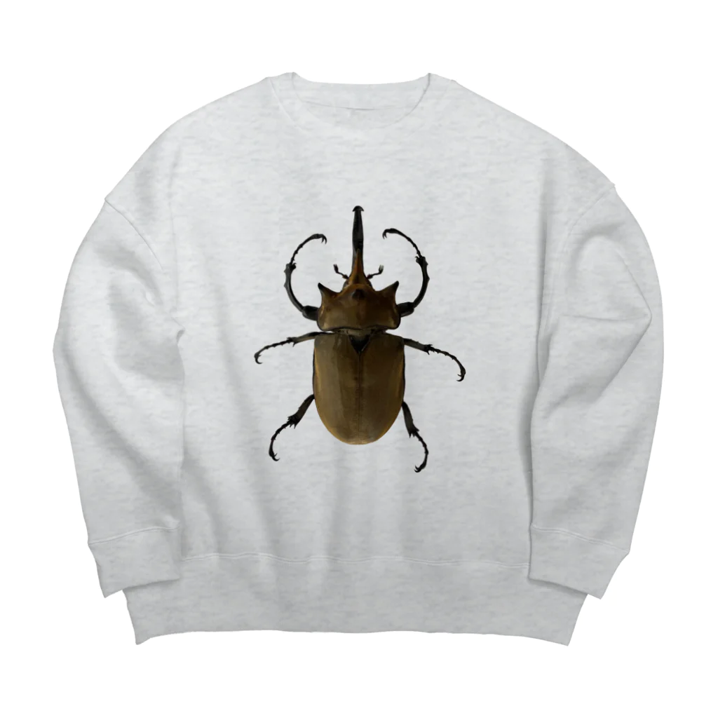 猫とムシのエレファスゾウカブト（♂） Big Crew Neck Sweatshirt