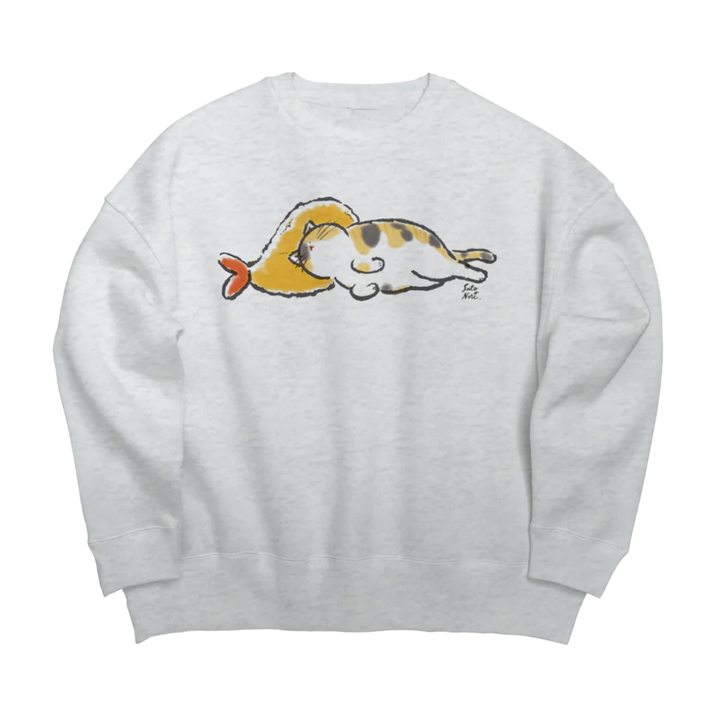 サトウノリコ*のピスピスゆーて寝るネコ【しまミケ】 Big Crew Neck Sweatshirt