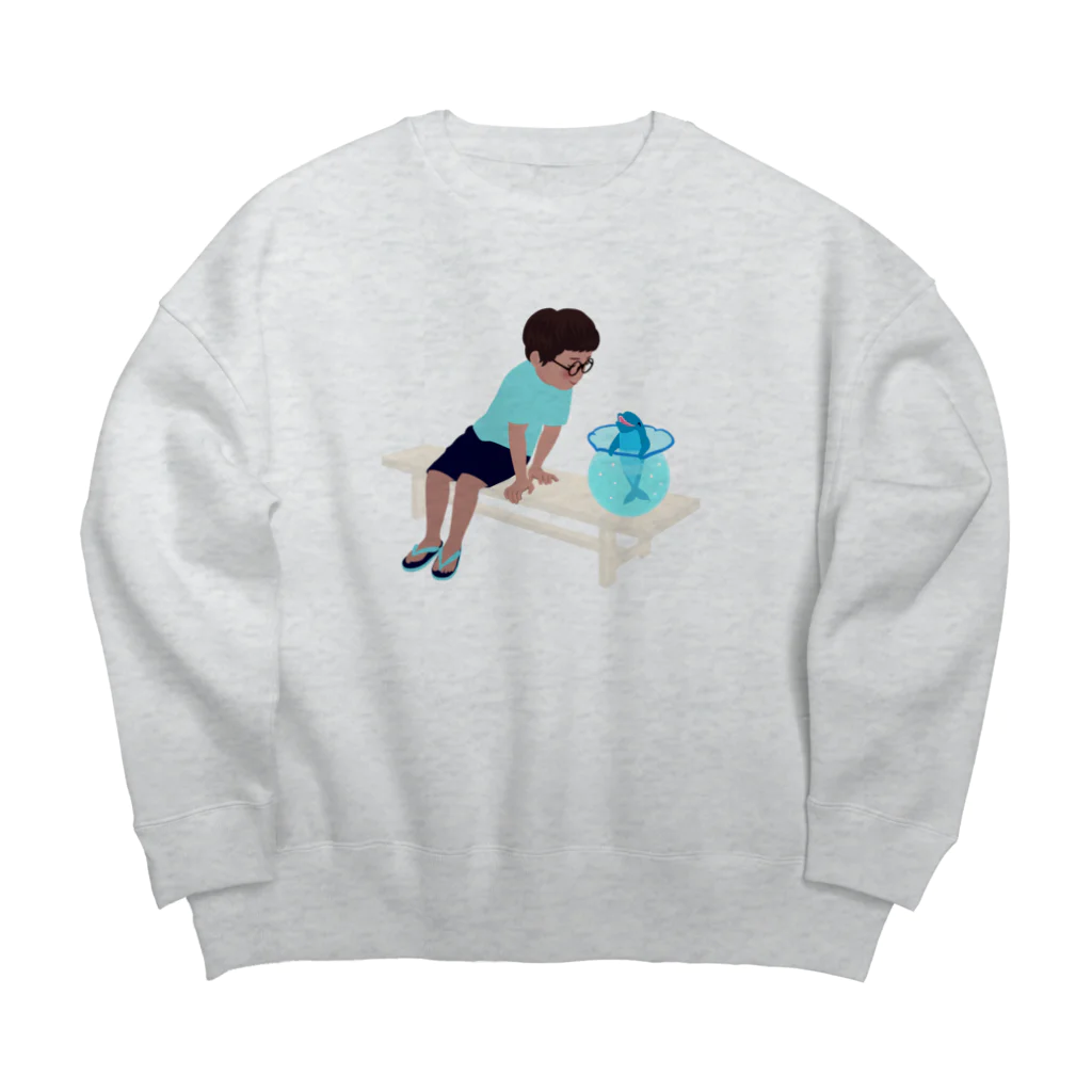 キッズモード某のイルカといた夏休み Big Crew Neck Sweatshirt