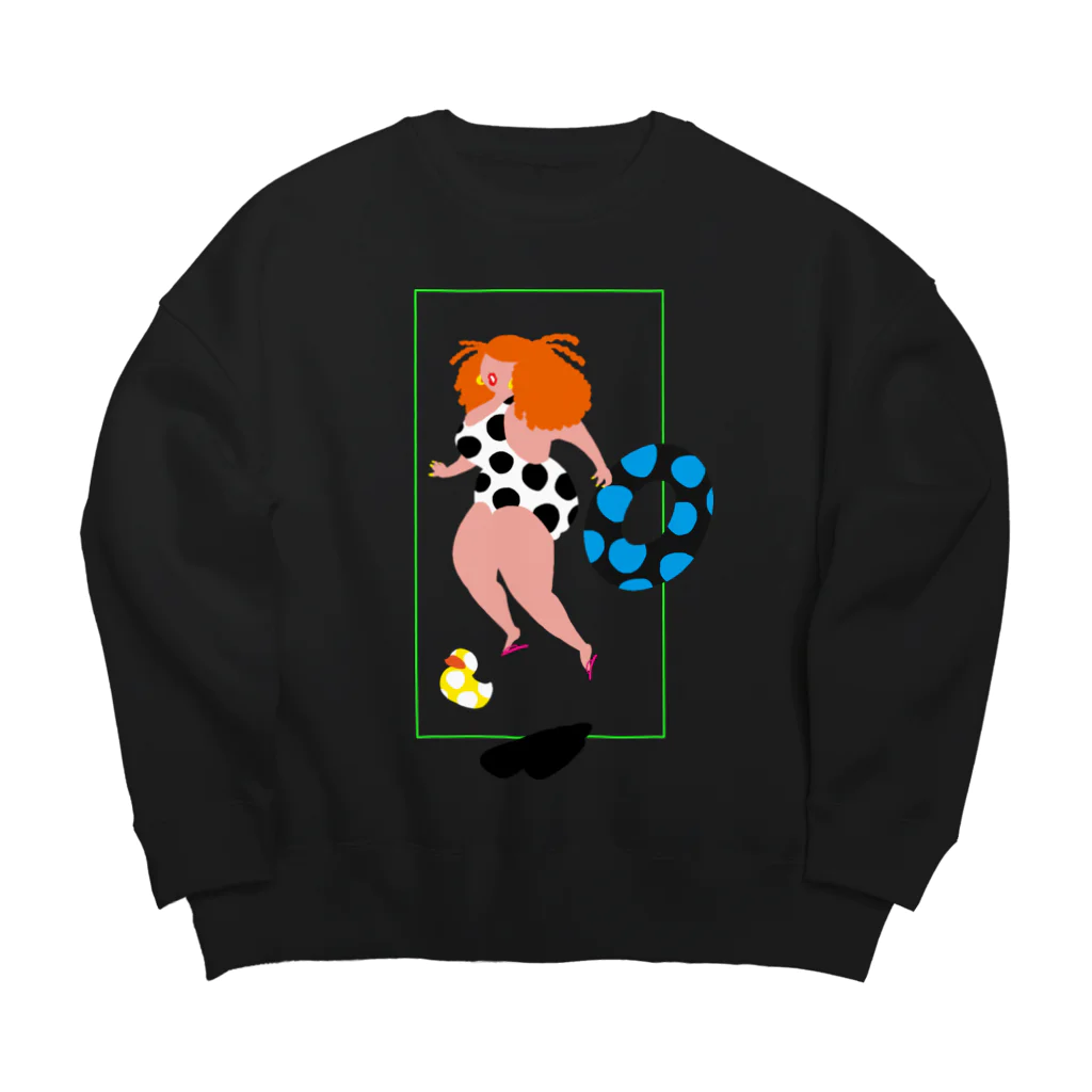 fig-treeの水玉の女03 Big Crew Neck Sweatshirt