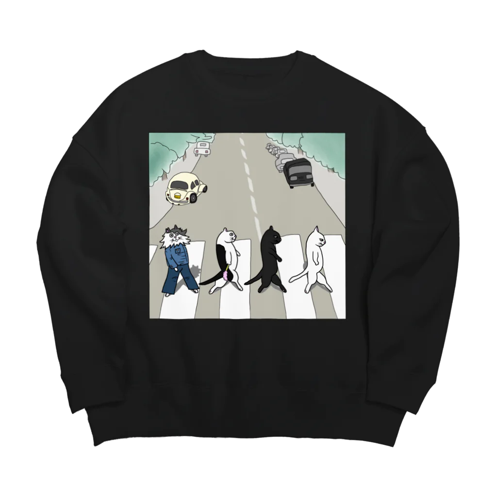 にゃんまるけのにゃーとるず Big Crew Neck Sweatshirt