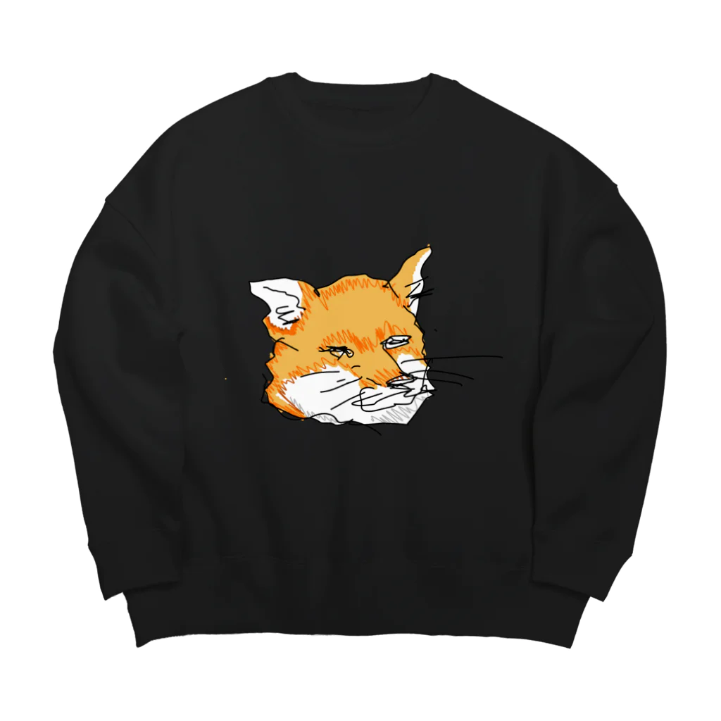 キリストいらズの足で描いたキツネ Big Crew Neck Sweatshirt