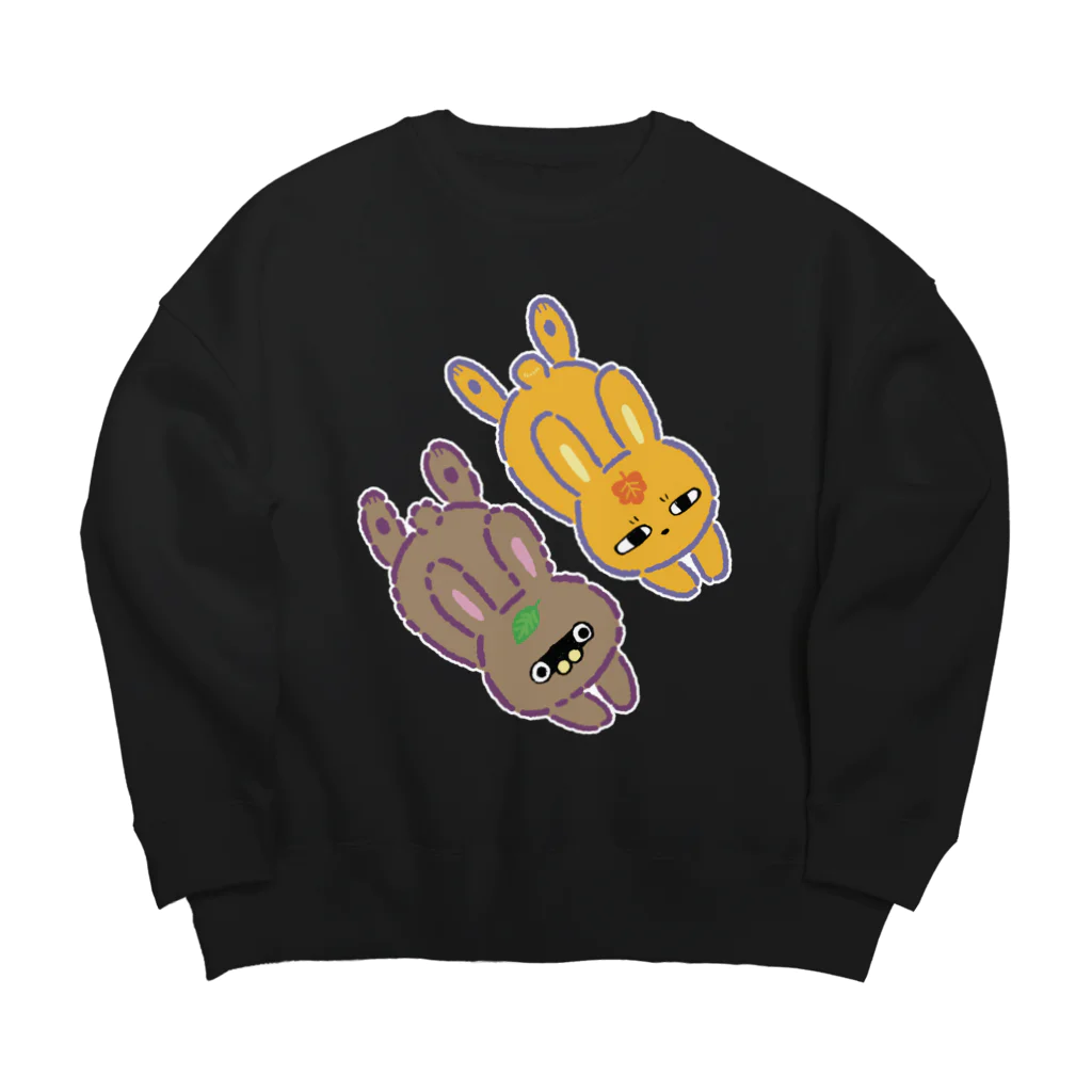 たわもみ商店のうさぎのたわしちゃんともみじちゃん Big Crew Neck Sweatshirt