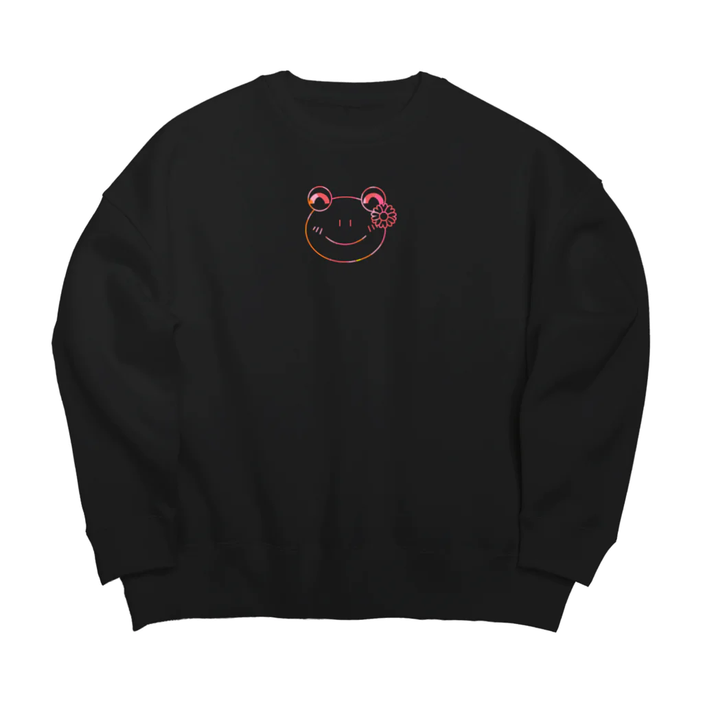 🐸かえるさんと仲間たち🐸のマーブルなかえるさん Big Crew Neck Sweatshirt