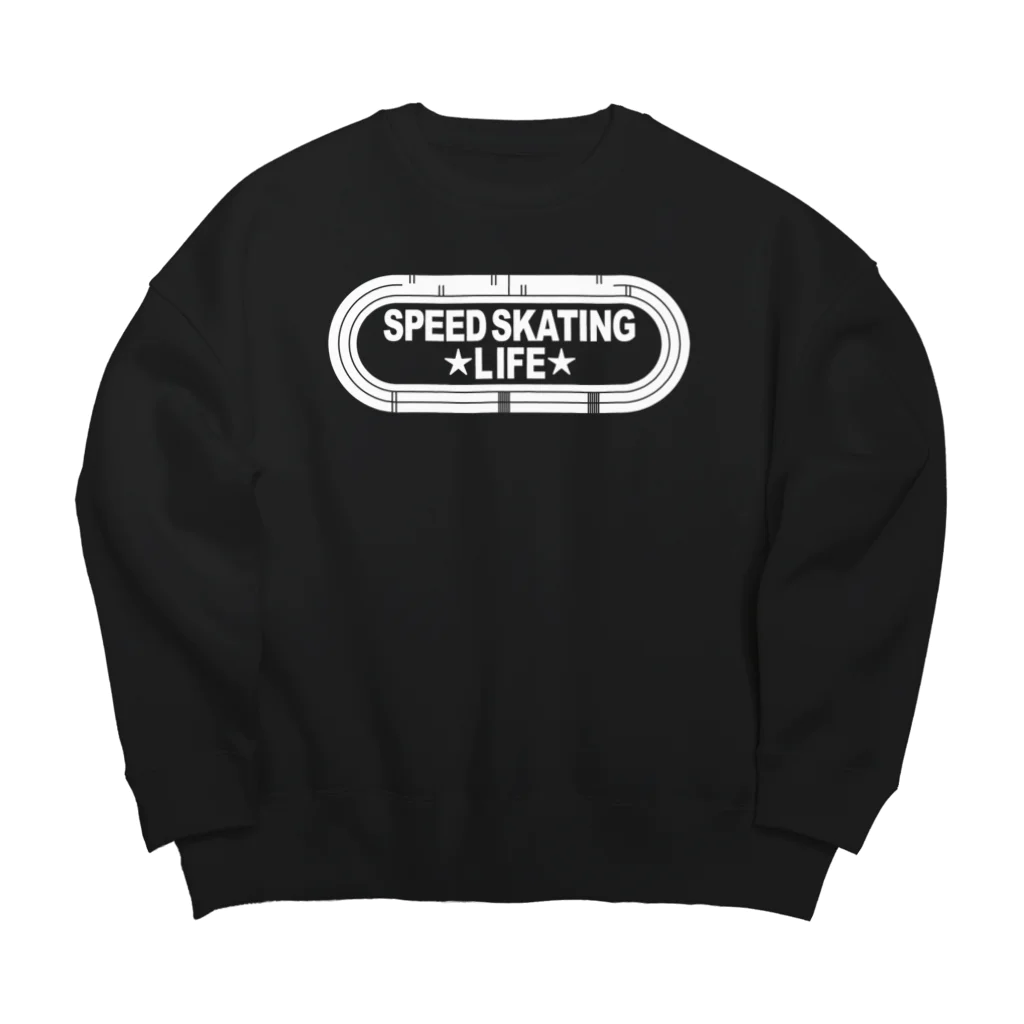 sports_tower スポーツタワーのスピードスケート・白・Speed skating・グッズ・Tシャツ・1周400m・スケートリンク・ウィンタースポーツ・男子・女子・かっこいい・かわいい・有望・確実・有力・団体追い抜き・チームパシュート ビッグシルエットスウェット