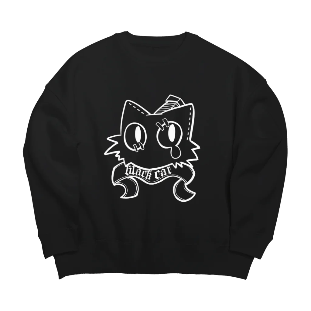 Whel cadeauのblack cat Big Crew Neck Sweatshirt