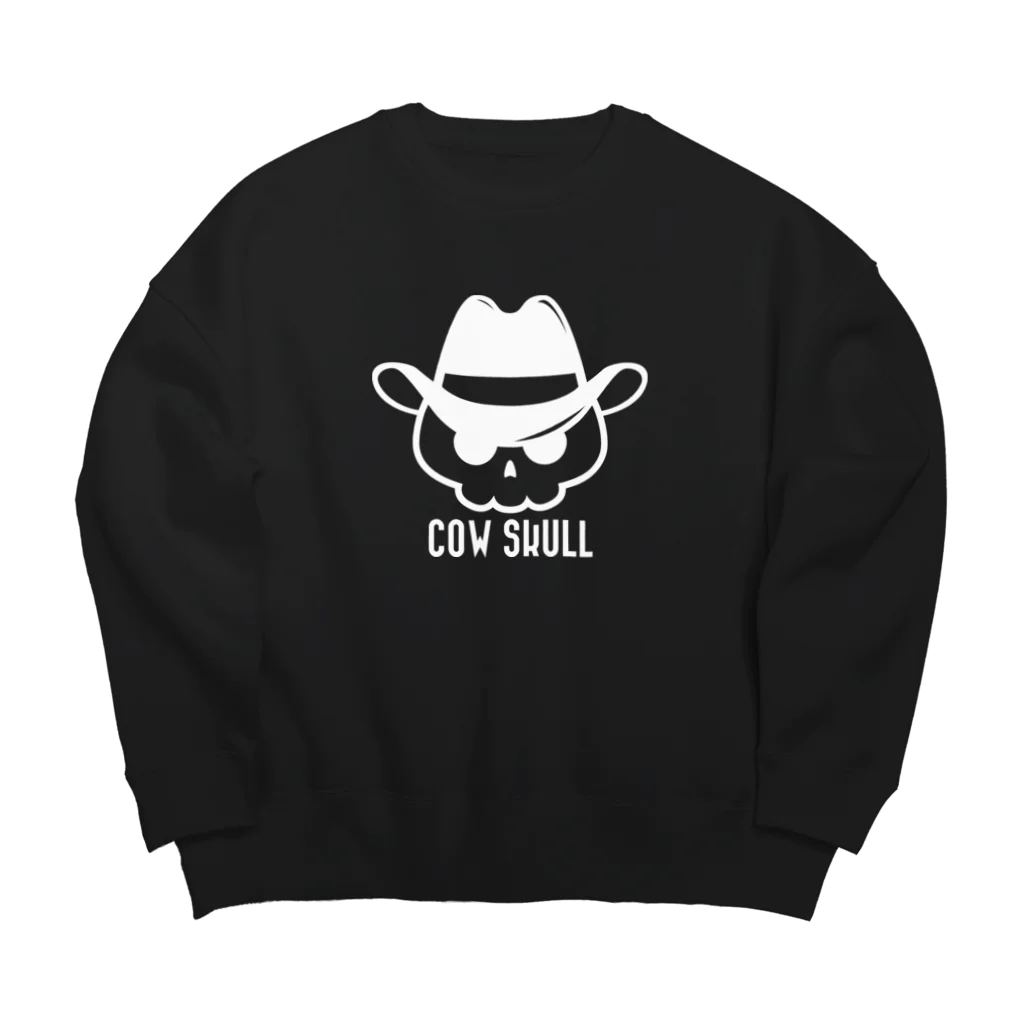 QUQU_WORKSのCOW SKULL テンガロンハットドクロ ホワイト Big Crew Neck Sweatshirt