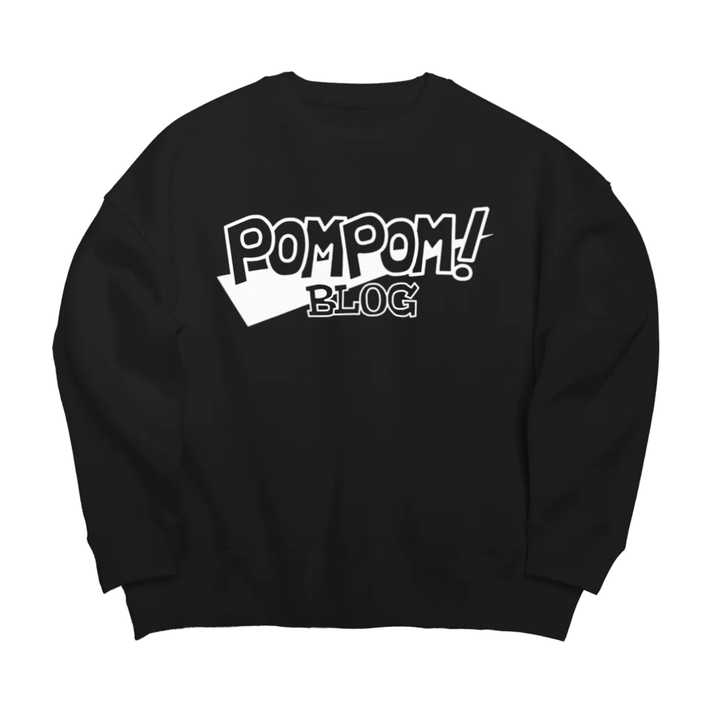 mf@PomPomBlogのPom Pom Blog Logo 2nd（white） Big Crew Neck Sweatshirt