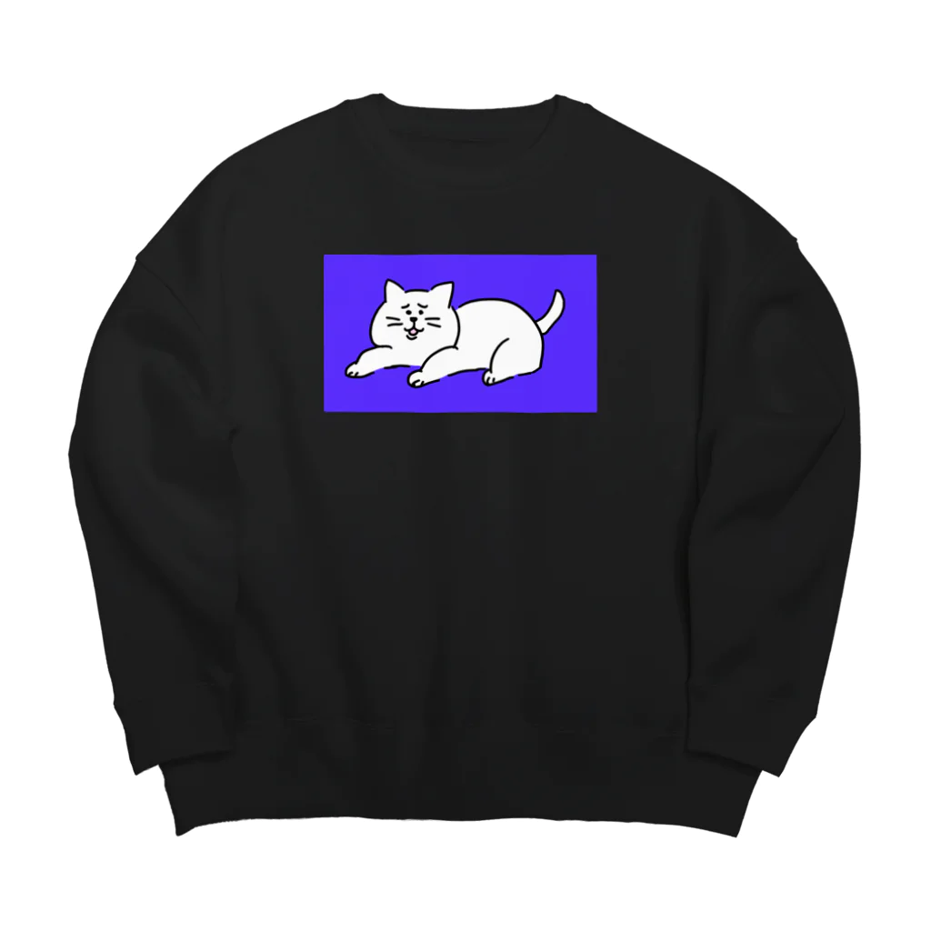 にこみもちのやつの苦笑い猫（青） Big Crew Neck Sweatshirt