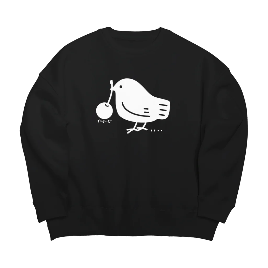 イラスト MONYAAT のみつぐトリ 白 Big Crew Neck Sweatshirt