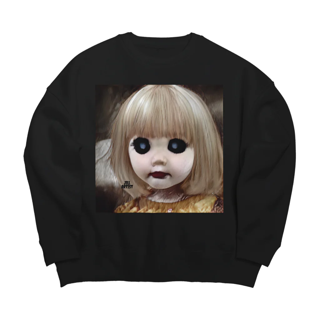 【ホラー専門店】ジルショップの怖い幼女の西洋人形 Big Crew Neck Sweatshirt