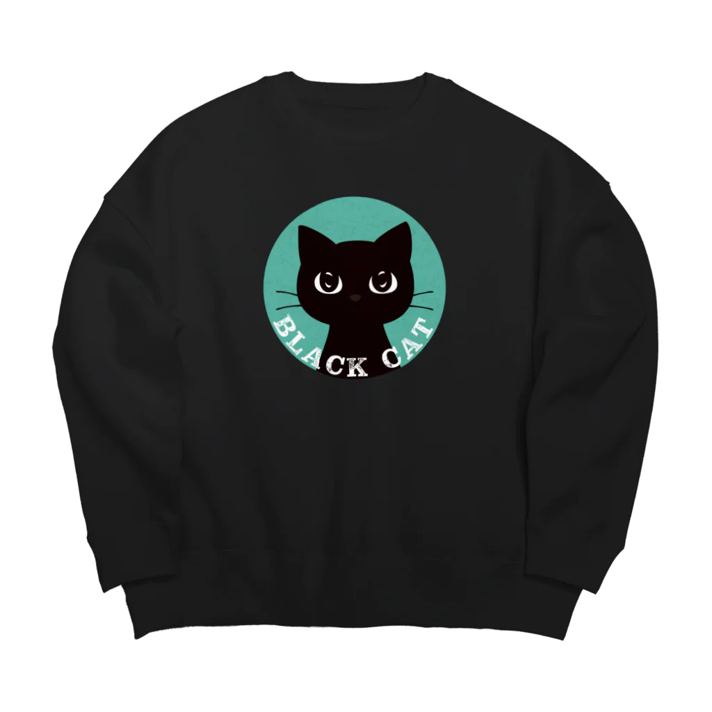 あずき缶のBLACK CAT Big Crew Neck Sweatshirt