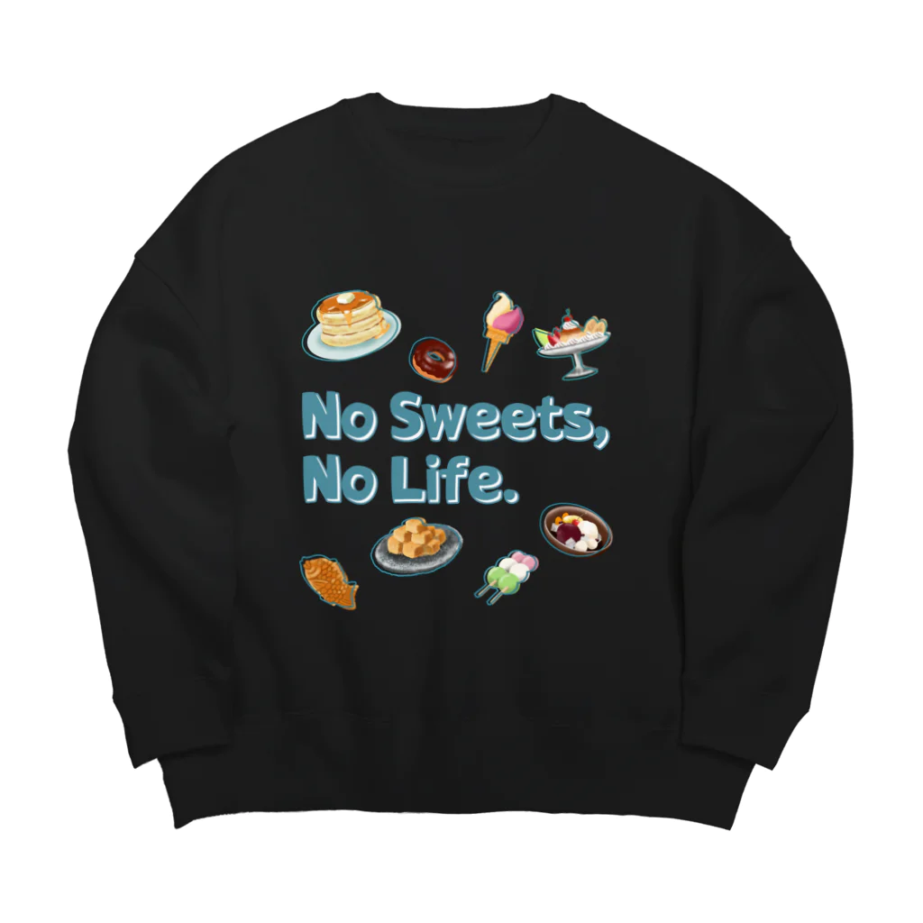 SU-KUのNo Sweets,No Life. Big Crew Neck Sweatshirt