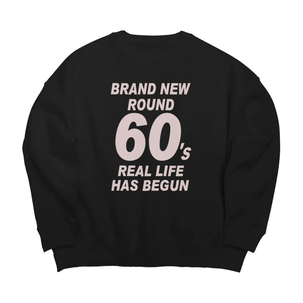 キッズモード某のROUND60 / 還暦＆アラ還を軽やかにすごすロゴ(濃色用) Big Crew Neck Sweatshirt