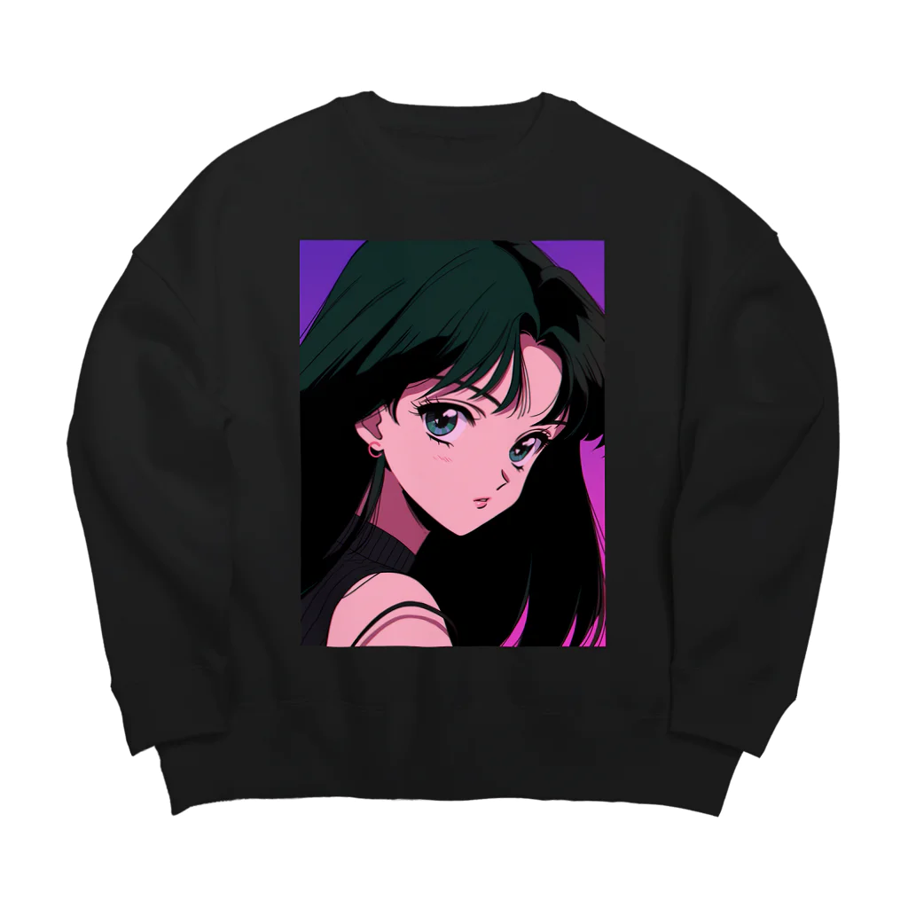 80's-90'sRetroAnimeStoreのレトロアニメガール Big Crew Neck Sweatshirt