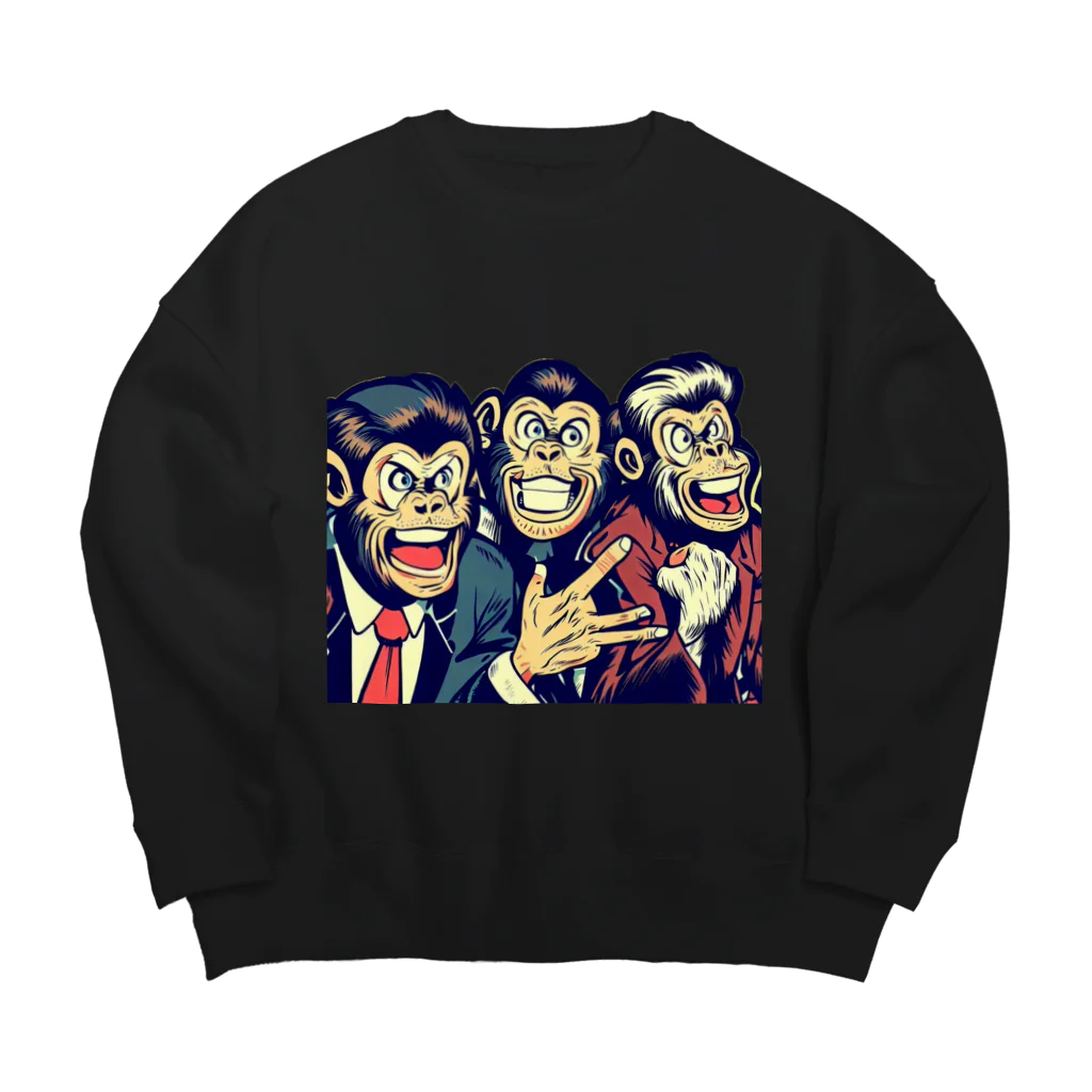 翔月光のビジネスもんきー Big Crew Neck Sweatshirt