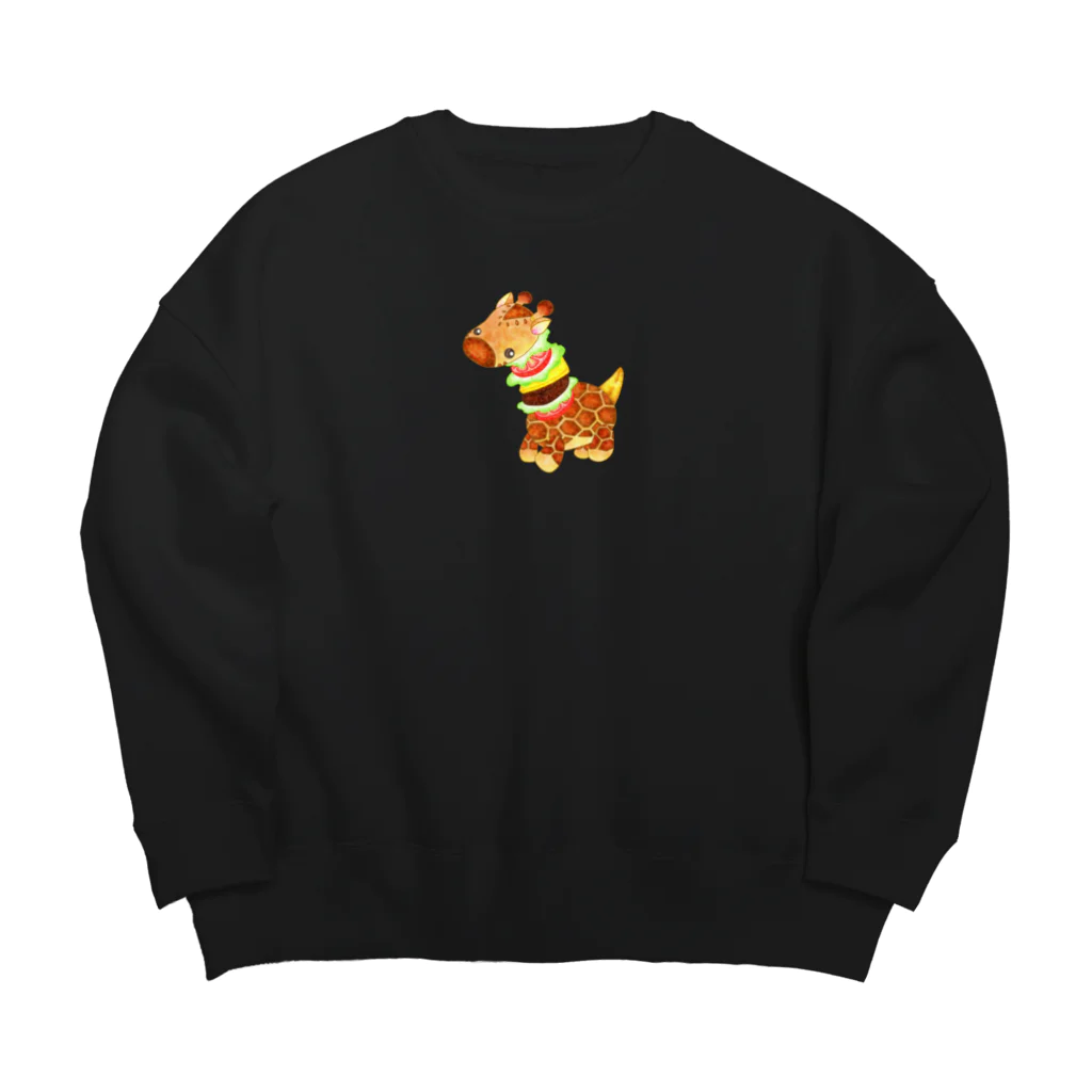 satoayaのアニマルカフェのフードアニマル　キリンバーガー Big Crew Neck Sweatshirt