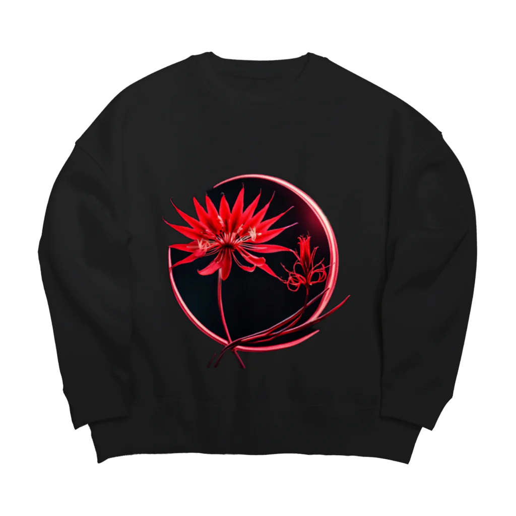 RetrowaveFlowerのRetrowaveFlowerー彼岸花ー Big Crew Neck Sweatshirt