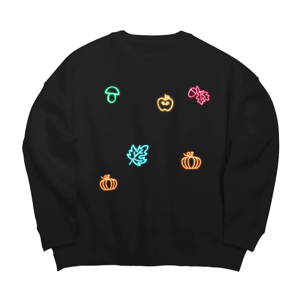 Naru100の秋（ネオン） Big Crew Neck Sweatshirt