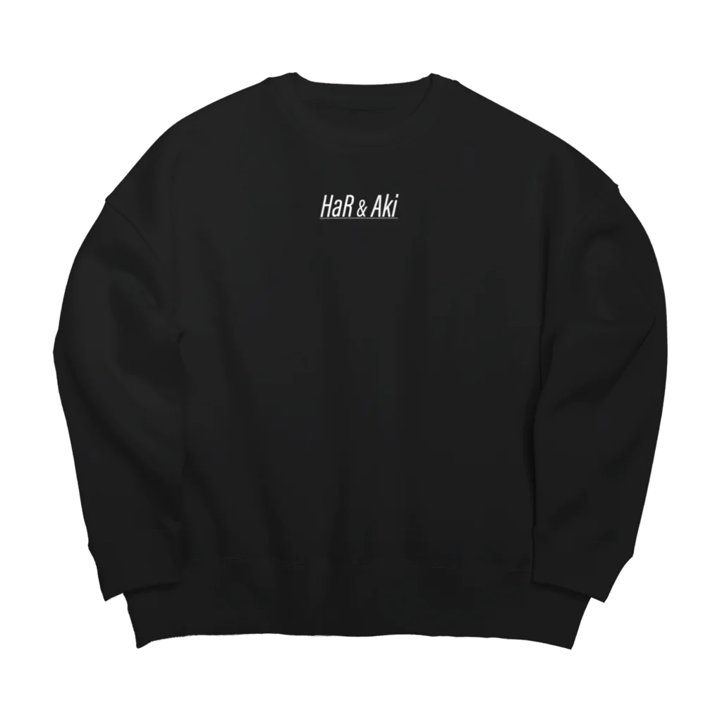 HaR&Aki-ハルトアキ-のHaR&Aki ワンポイントホワイトロゴ Big Crew Neck Sweatshirt