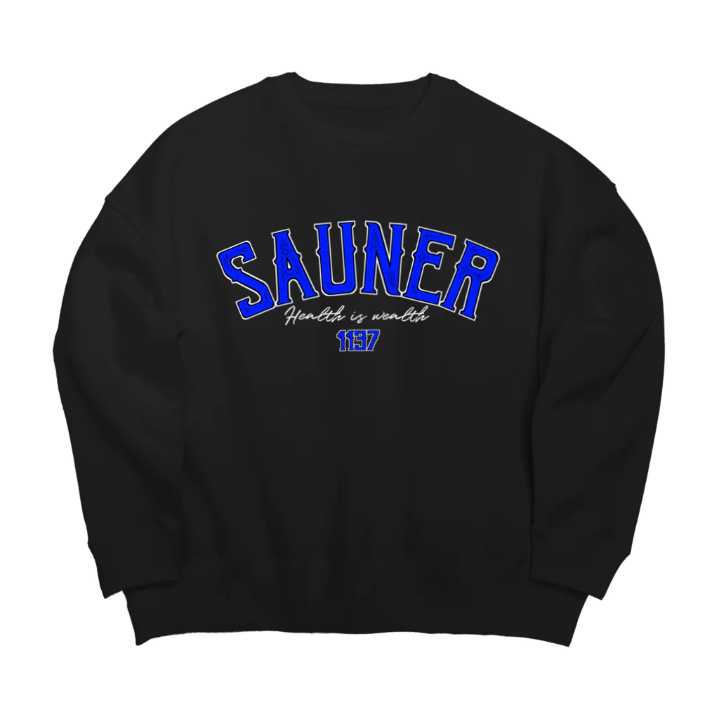 Super Sauna StyleのSAUNER1137 Blue-Black- Big Crew Neck Sweatshirt