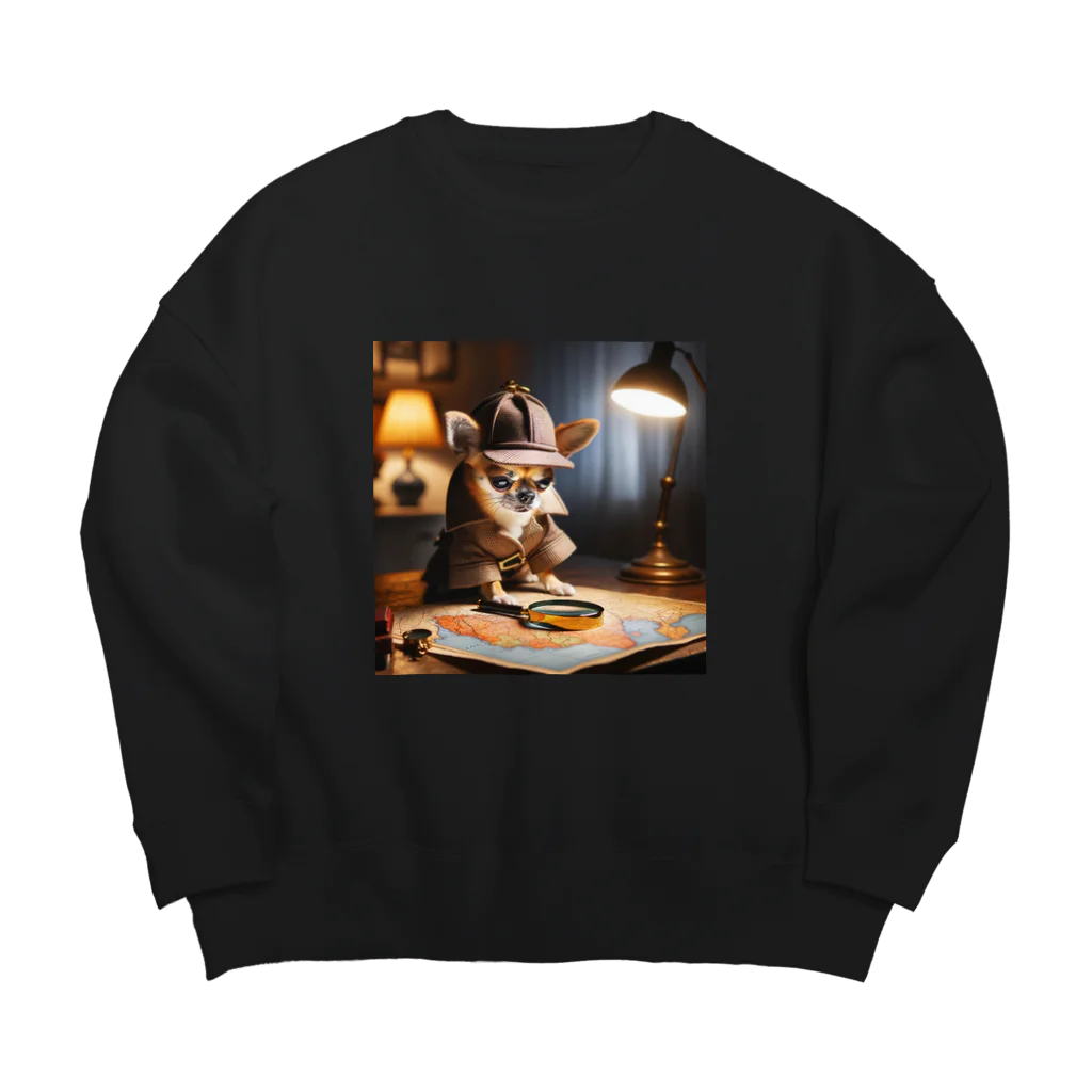 uriumiのチワワ探偵 Big Crew Neck Sweatshirt