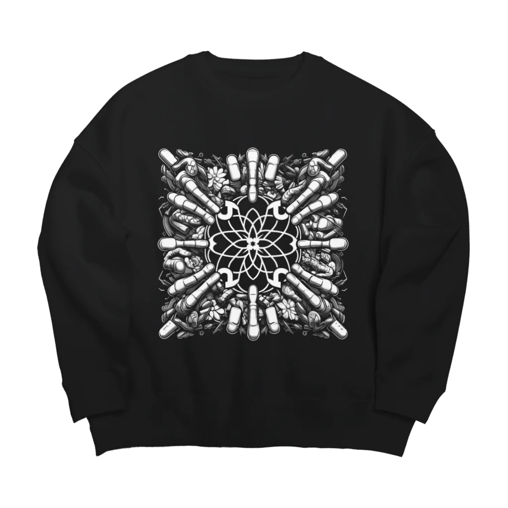 one-eight craft-work'sのLOVE＆HOPE  【曼荼羅】 Big Crew Neck Sweatshirt