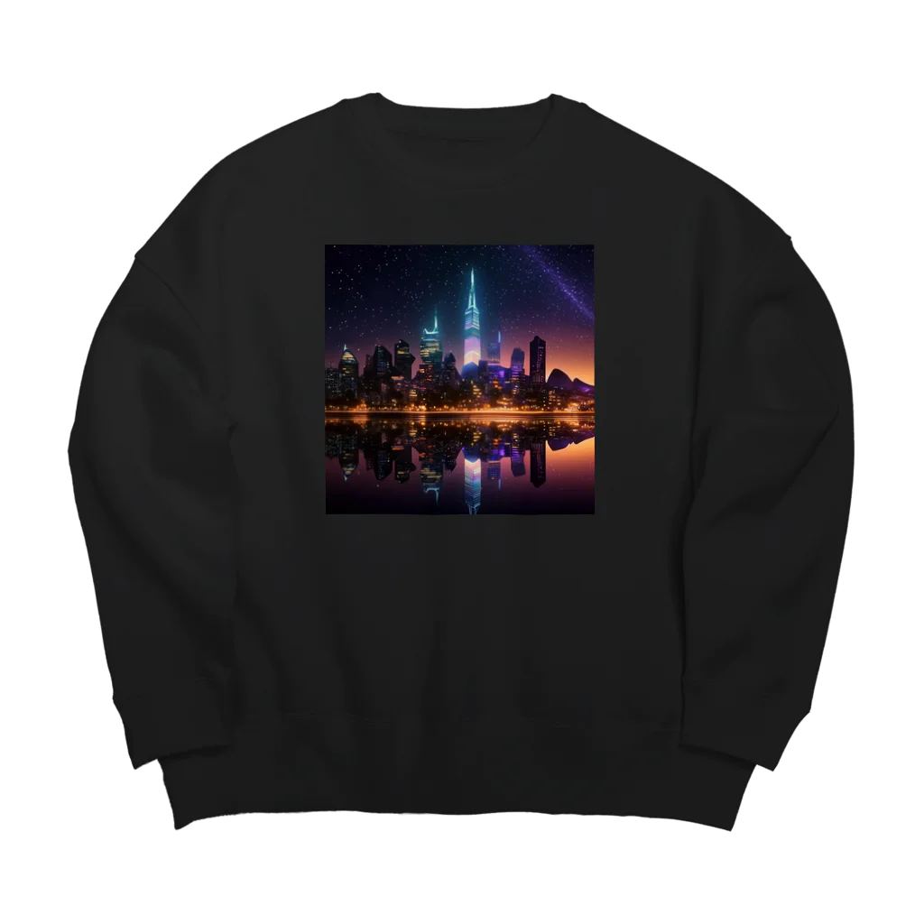 Mysycaの海辺の都市 Big Crew Neck Sweatshirt