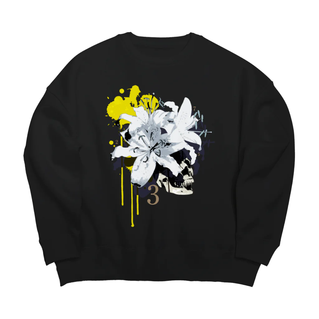 nanaqsaのLily Skull [Yellow] Big Crew Neck Sweatshirt