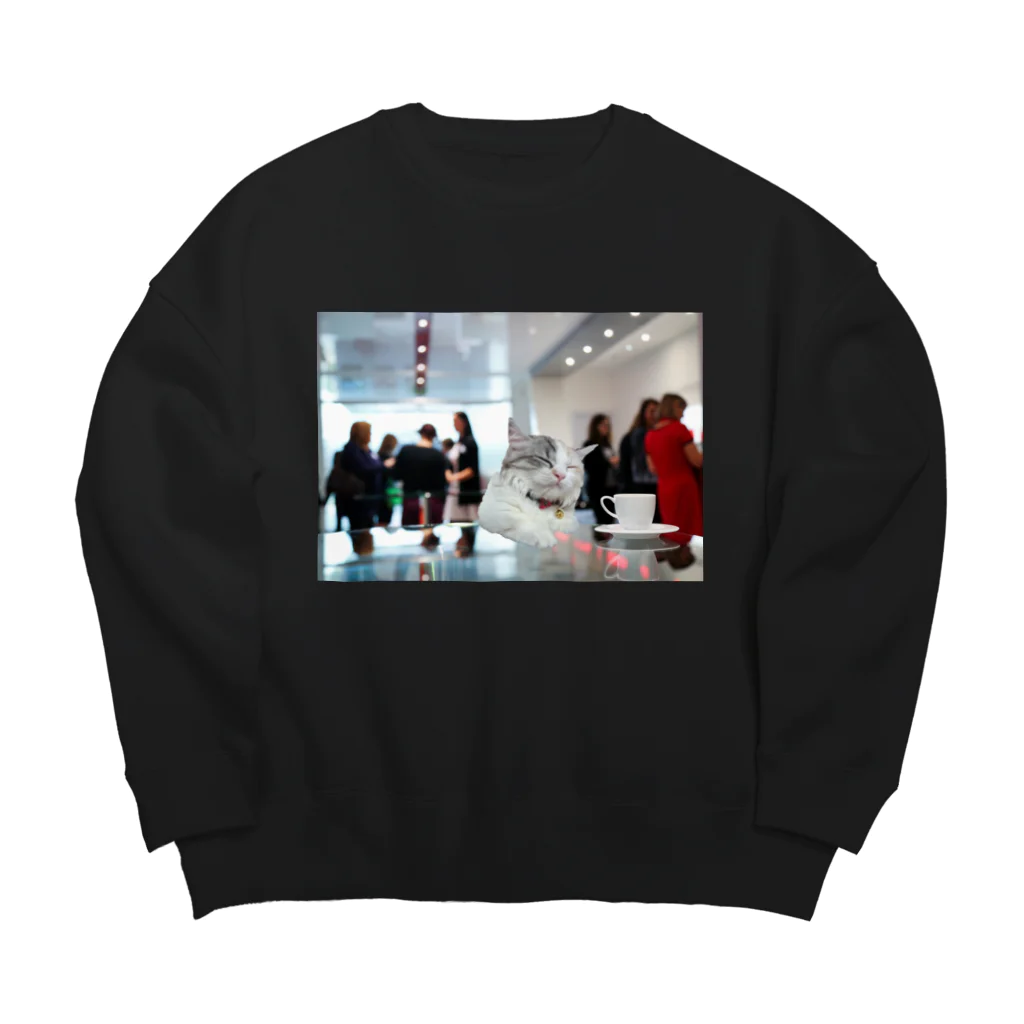 おもち屋さんのコーヒーブレイク Big Crew Neck Sweatshirt