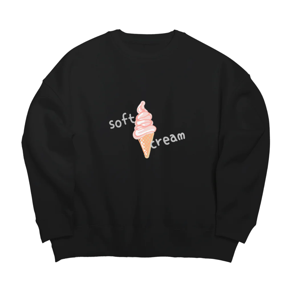 blueHawaiiのsoft cream (文字薄) Big Crew Neck Sweatshirt