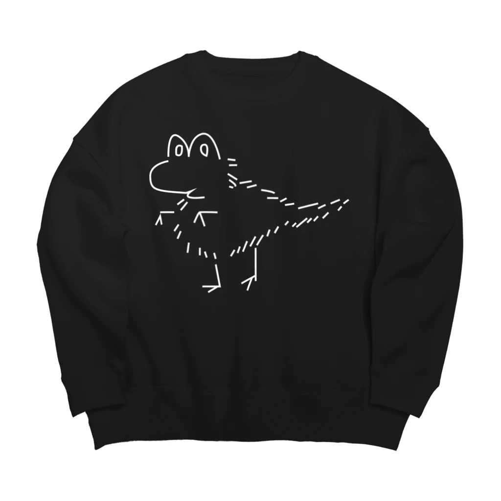 東海道中膝栗毛のきょうりゅうみたいないきもの　白線 Big Crew Neck Sweatshirt