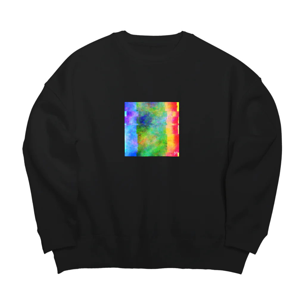 古町のカラフルネコ Big Crew Neck Sweatshirt