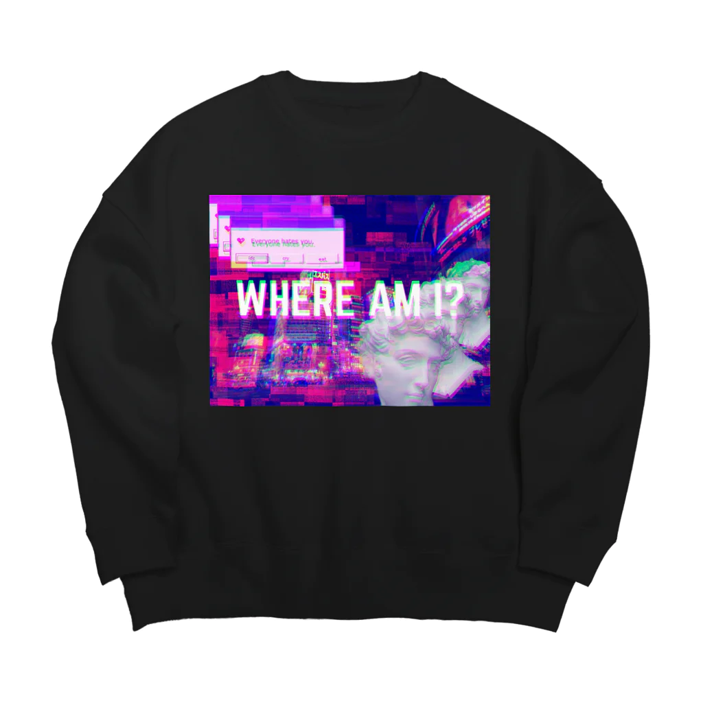 秋野のWHERE AM I? Big Crew Neck Sweatshirt