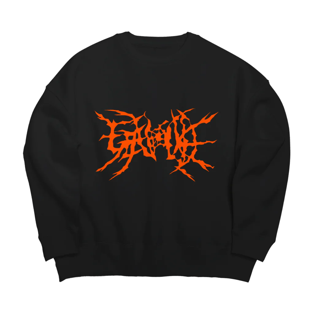 HachijuhachiのGENOCIDE メタルロゴ　オレンジ Big Crew Neck Sweatshirt
