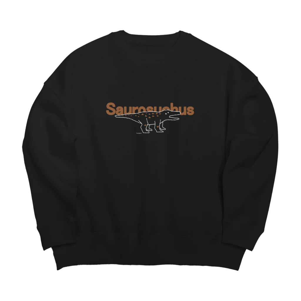 ホリゴメのサウロスクス黒 Big Crew Neck Sweatshirt