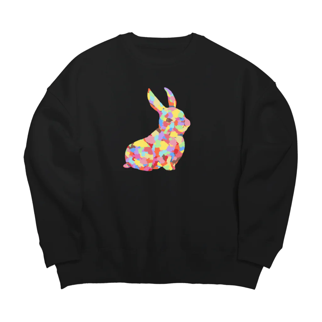 meiroのカラフルなウサギ Big Crew Neck Sweatshirt