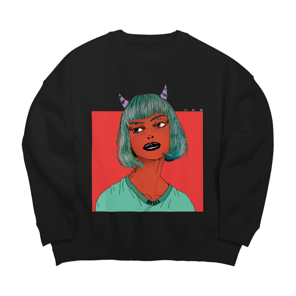 HElll - ヘル - のDevil Girl  ビックシルエットスウェット Big Crew Neck Sweatshirt