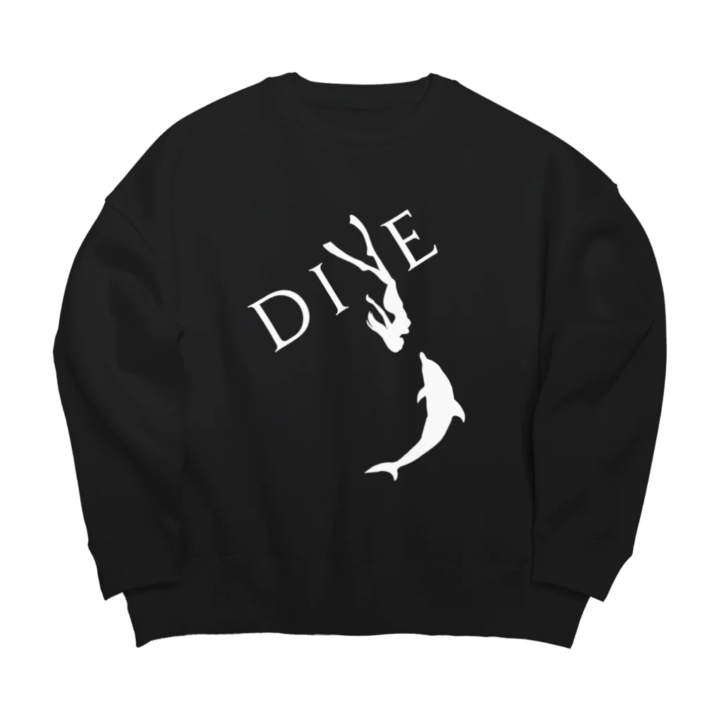 shoko🌺の【DIVE】ドルフィンスイム 白 -イルカとスキンダイビング- Big Crew Neck Sweatshirt