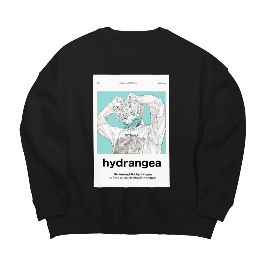 かもみらの紫陽花 Big Crew Neck Sweatshirt